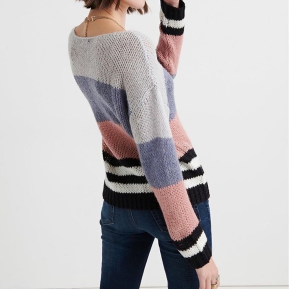Lucky Brand Bold Striped Wool Blend Sweater - Picture 3 of 12